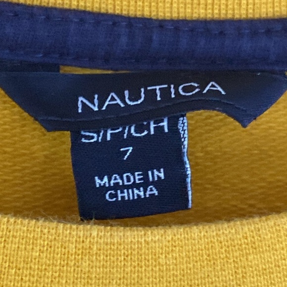 Nautica -Girls’ Sweatshirt Dress Yellow & Plaid, Long Sleeve, Preppy Style - Picture 4 of 9